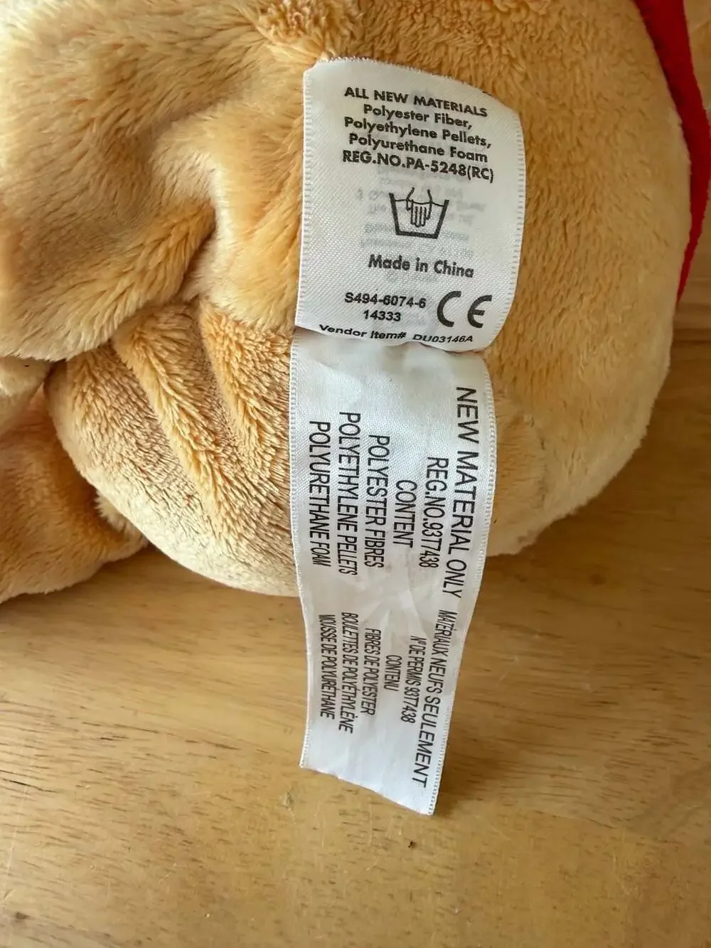 Disney Store Winnie The Pooh Plush Stuffed Animal with Red Shirt